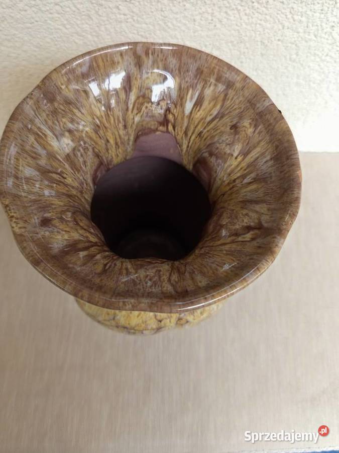 Piękny stary Wazon z brązowej ceramiki FOREIGN Warszawa