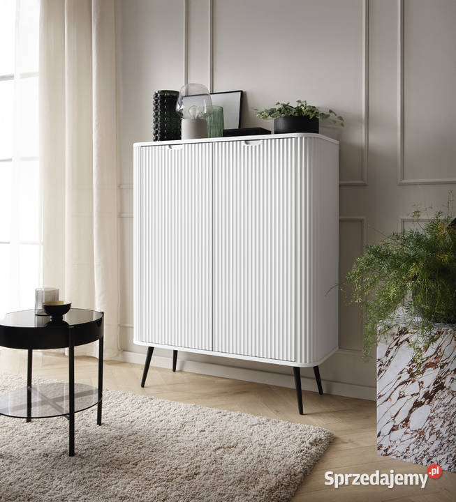 Wysoka komoda ZOVA biała kaszmir czarna Szybka sprzedam
