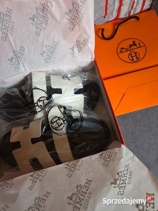 Klapki Hermes skóra naturalna 41 Łódź