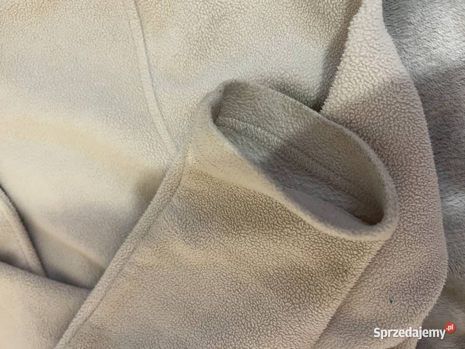 Kremowy płaszcz sweter długi polarowy Dickies