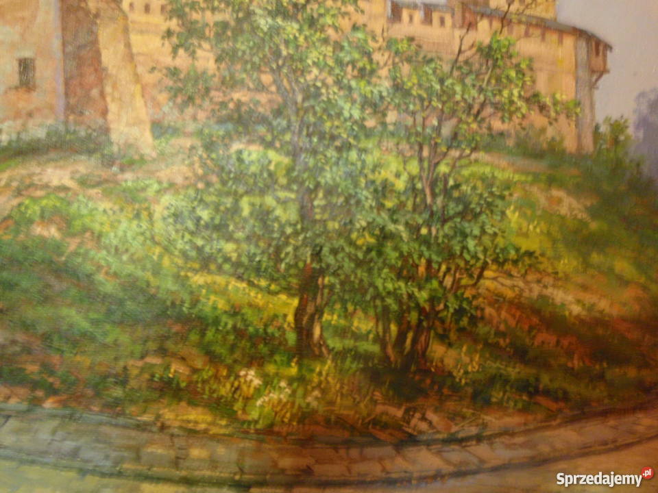 Sygnowany Obraz olejny ZAMEK W ŁUCKU KRESY WOŁYŃ Malarstwo Wrocław sprzedam