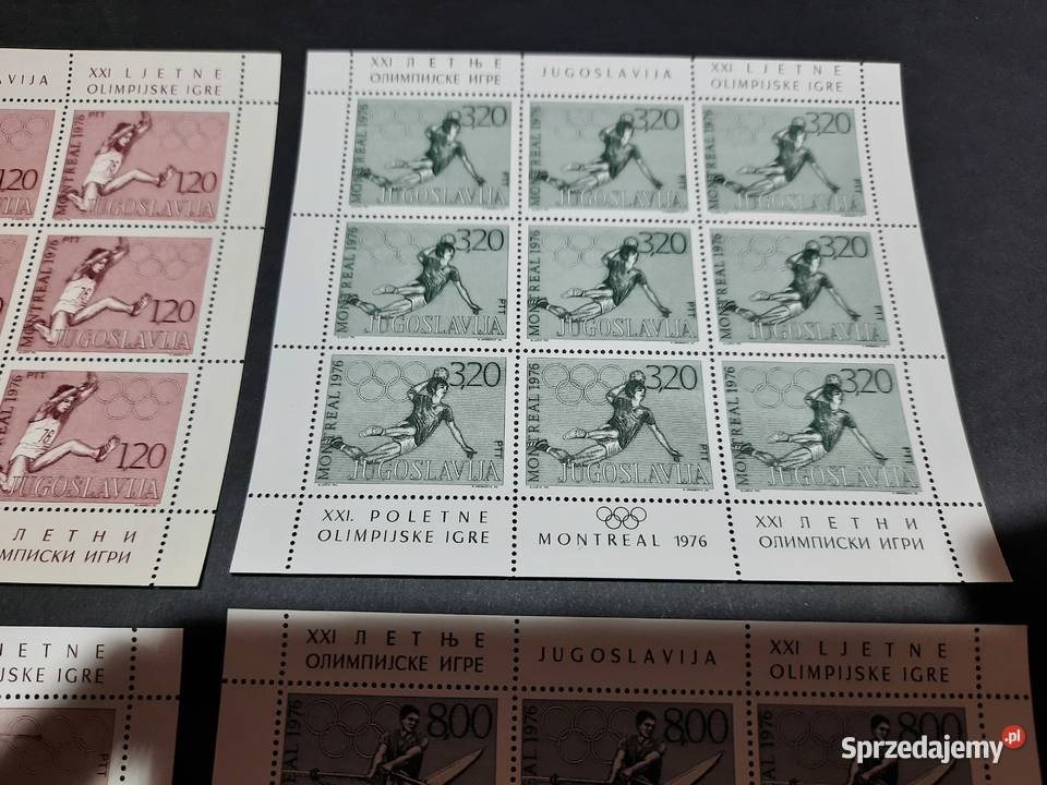 znaczki JUGOSŁAWIA Montreal 1976 4 bloczki 347