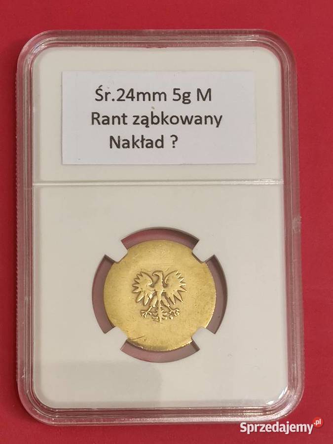 5 z lat 19751979 Destrukt w kapslu śr24mm 5g Numizmatyka Lębork