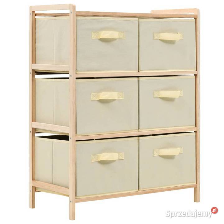 vidaXL Regał z 6 koszami z tkaniny drewno Warszawa