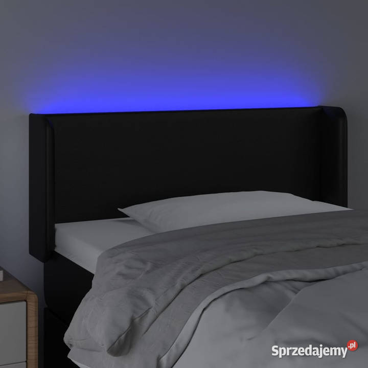 Zagłówek do łóżka z LED czarny 103x16x7888 Ramy i stelaże mazowieckie Warszawa