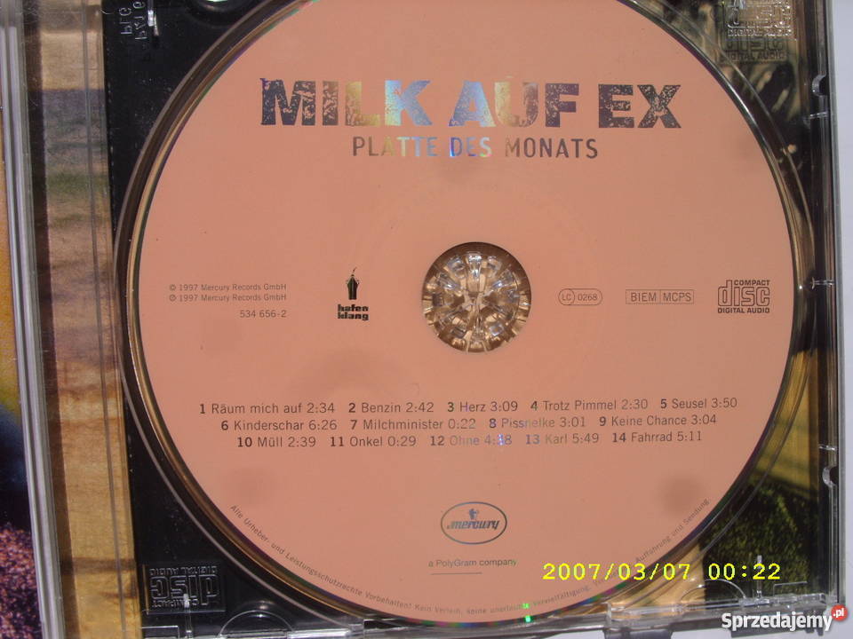 CD MILK AUE EXPLATTE DES MONATS MERCURY REC Wołów sprzedam