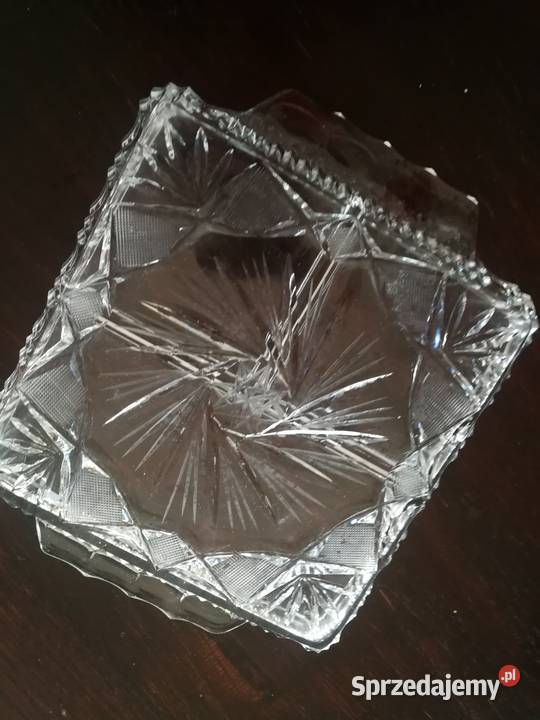 Ręcznie szlifowany dzielony kryształowy talerz Kuźnia Raciborska sprzedam