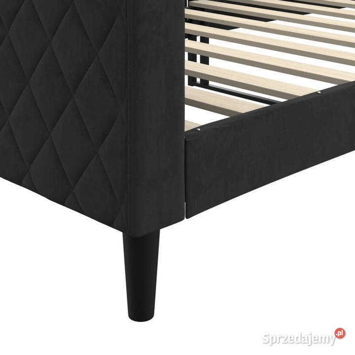 Łóżko dzienne czarne obite aksamitem 90x200 Warszawa