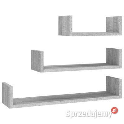 vidaXL Półki ścienne 3 szary dąb sonoma materiał Pozostałe Warszawa