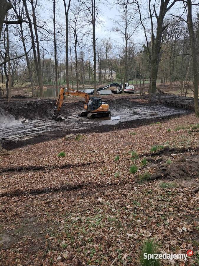 Kopanie odmulanie stawów koparka Long Murowana Goślina