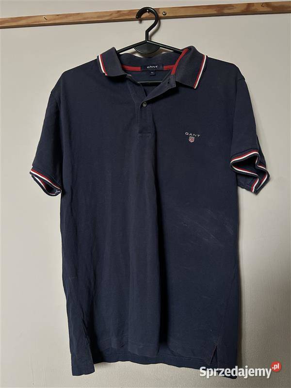 Męska granatowa koszulka polo GANT M OKAZJA Odzież codzienna Zamość