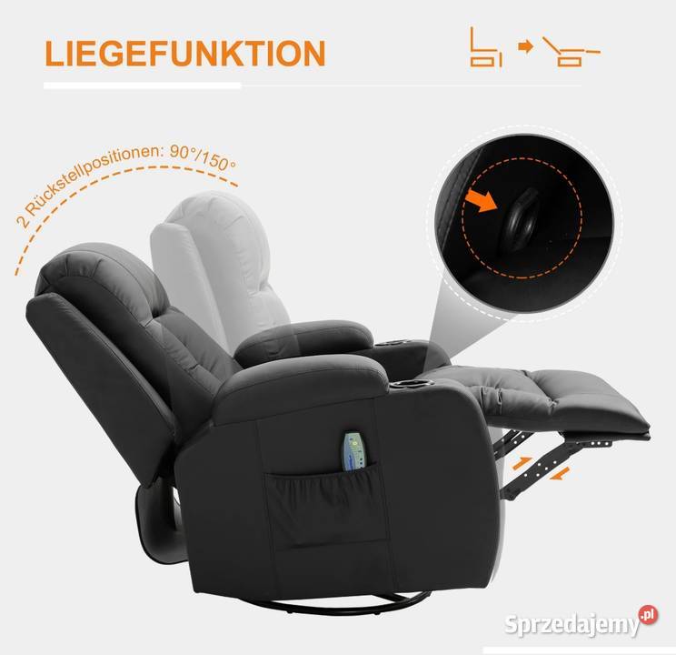 Fotel z masażem z funkcją ogrzewania Brzesko sprzedam