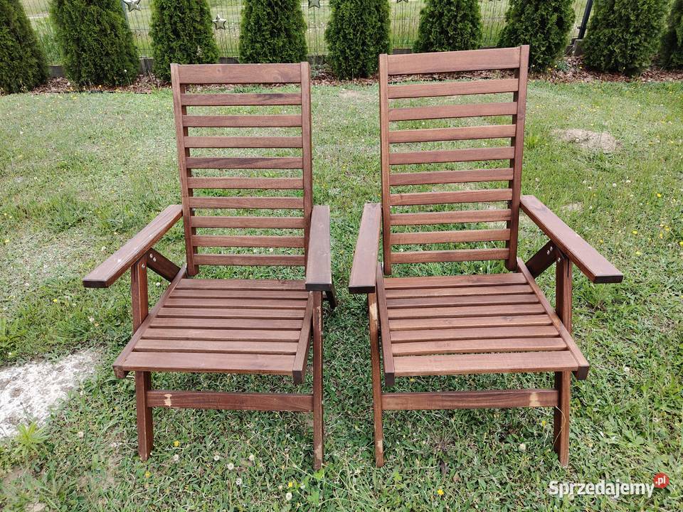 Komplet krzeseł ogrodowych drewniane regulowane Aleksandrów Łódzki
