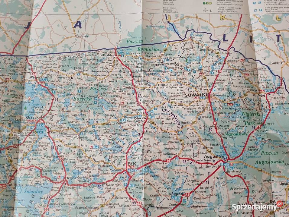 Mapa papierowa MAZURY składana turystyczna Poznań