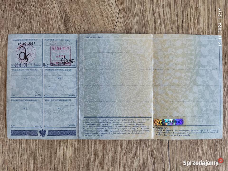 Rama ROMET OGAR 205 zarejestrowana dokumenty Parczew