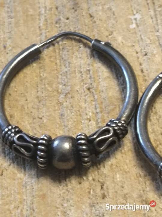 Stare srebrne kolczyki balijskie etniczne srebro