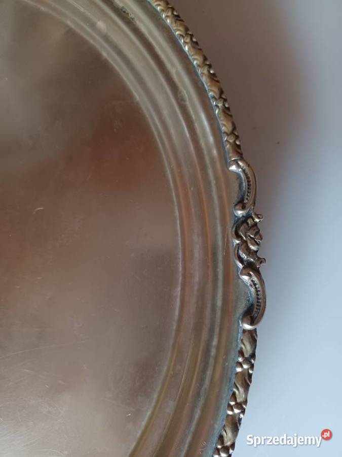 Duża masywna taca mosiężna Poznań