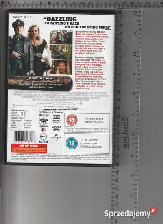 Inglourious Basterds Brad Pitt DVD Pruszków