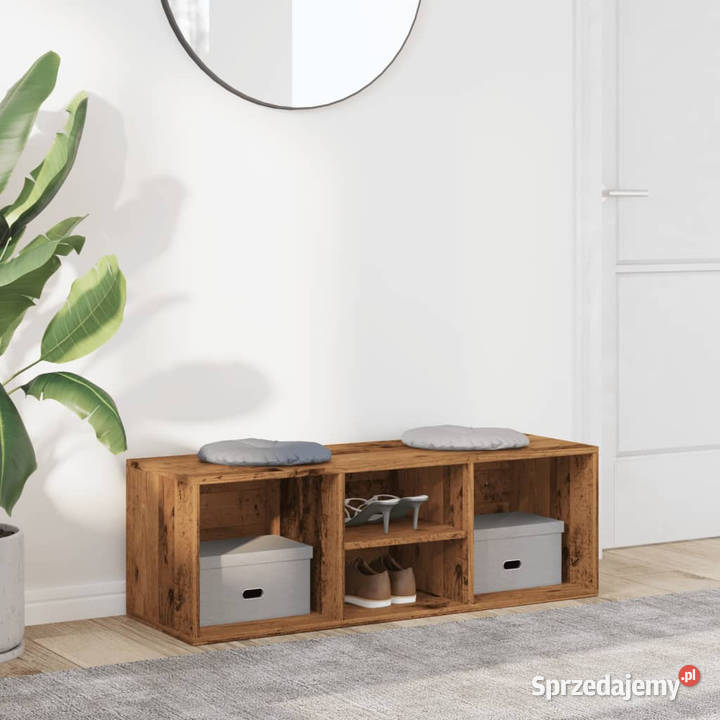 Ławka na buty kolor starego drewna 105x35x35 Na buty sprzedam