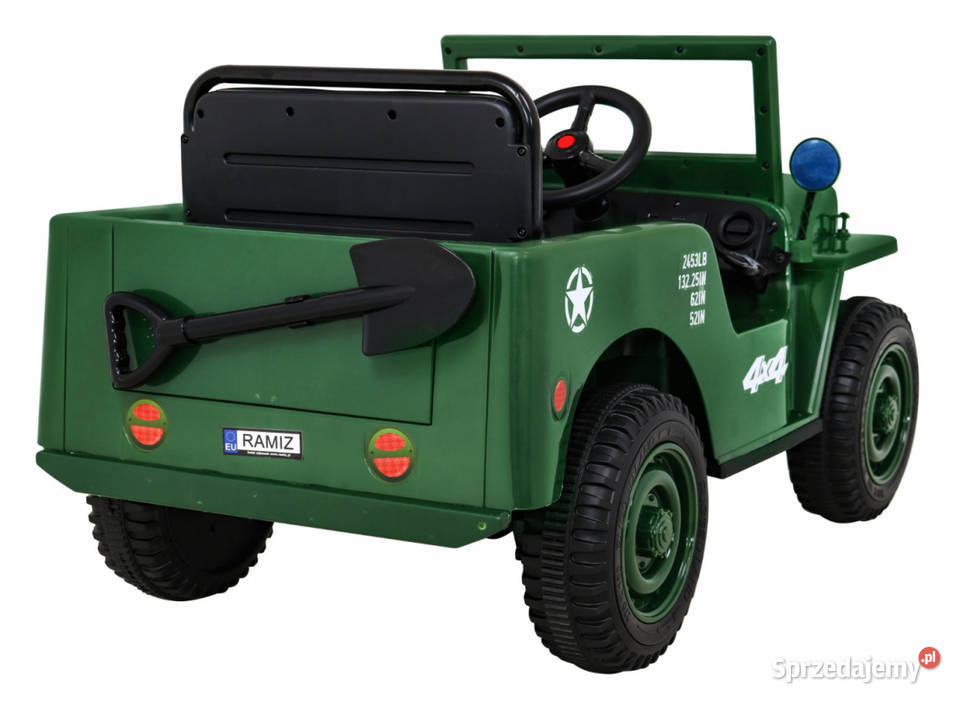 Autko Wojskowe Retro dzieci Zielony Napęd 4x4 Łopuszno