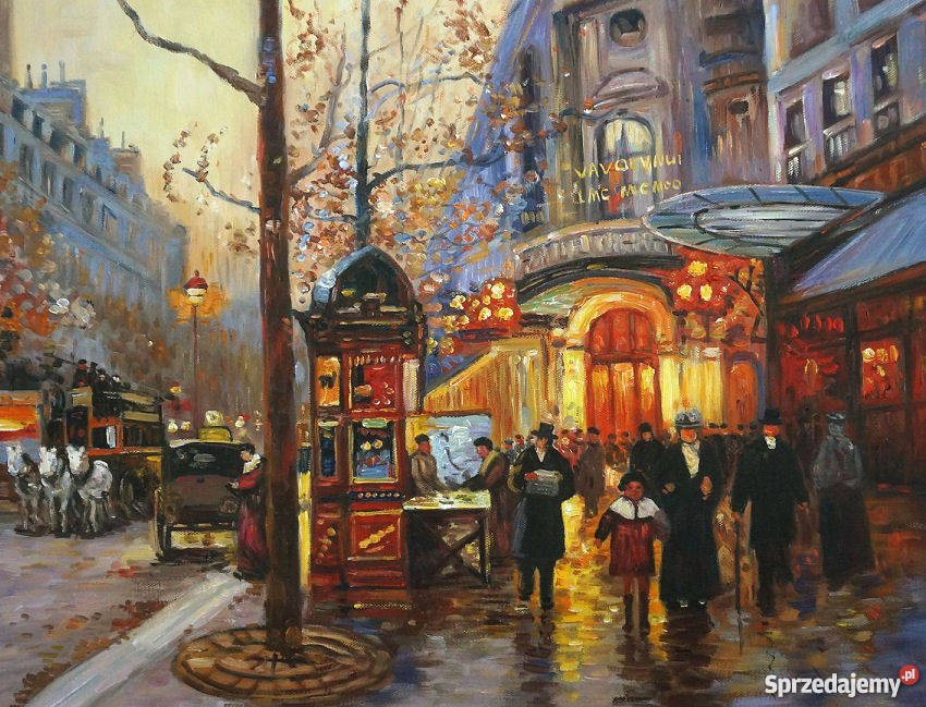 Obraz olejny Krajobraz miejski Tablosu Edouard Warszawa