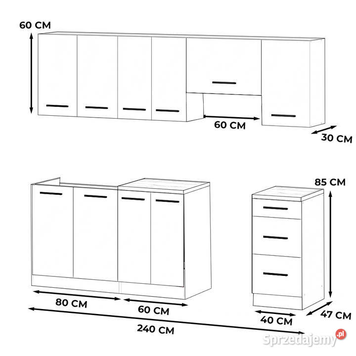 Kuchnia Mokka Nowoczesna Mała Modułowa 24m Wotan 145cm Elbląg sprzedam