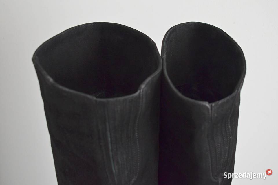 Zamszowe kozaki kolano TIFFI na szpilce i Białystok