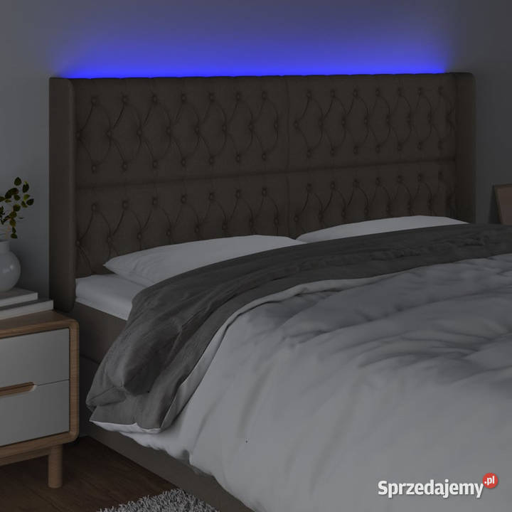 Zagłówek do łóżka z LED taupe 203x16x118128 Ramy i stelaże Warszawa sprzedam