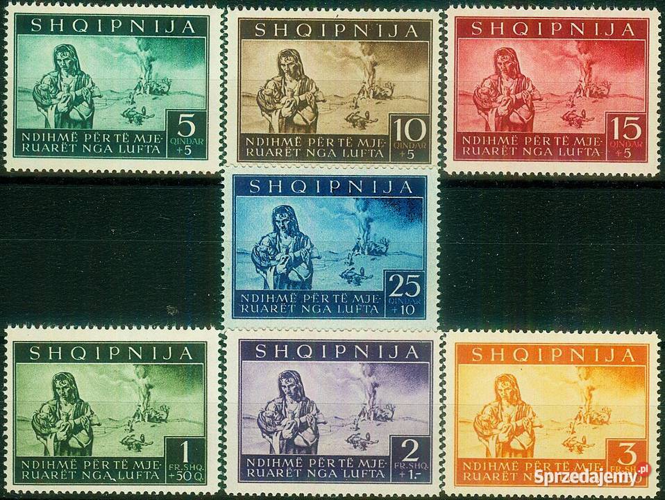 ALBANIA 1944okupacja niemieckakompletna seria Człuchów