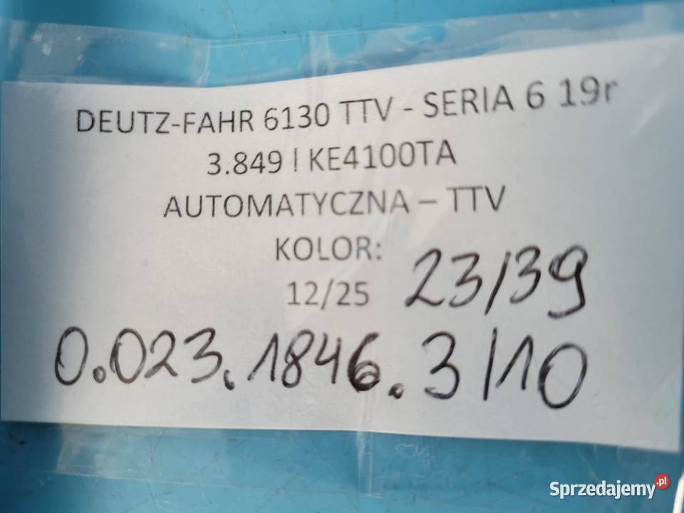 DEUTZFAHR 6130 TTV PRZEWÓD SMAROWANIA TURBINY Kolno sprzedam