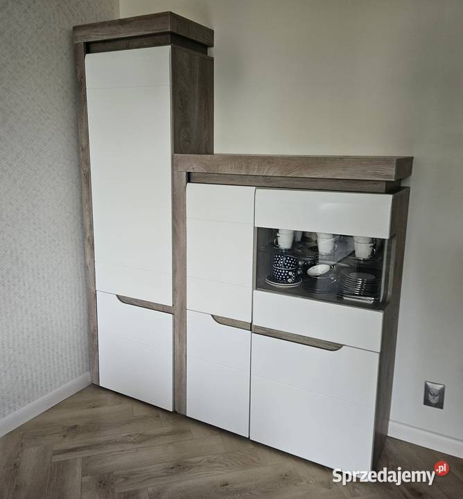 Komplet Mebli IRMA dąbbiały komoda kredens regał