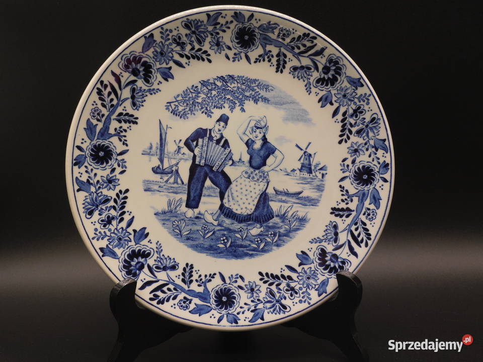 Talerz kolekcjonerski Delft Blue z holenderską Raszków