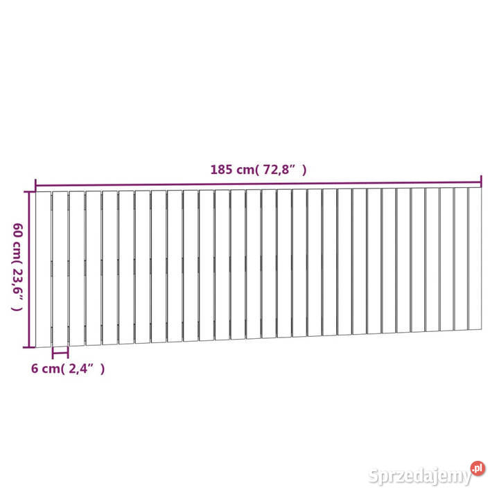 Wezgłowie łóżka białe 185x3x60 lite drewno sprzedam