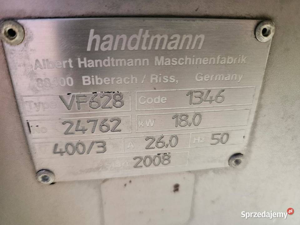 Nadziewarka próżniowa Handtmann VF628 z