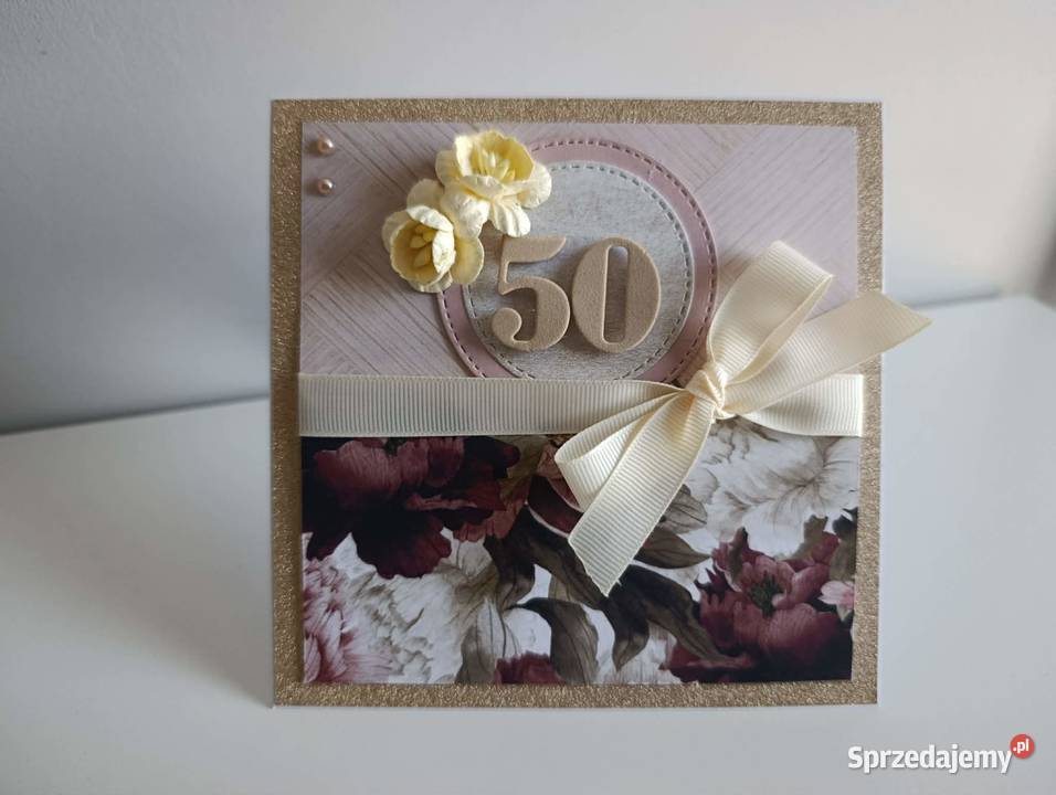 Kartka ręcznie robiona na urodziny kwiaty łódzkie Łódź