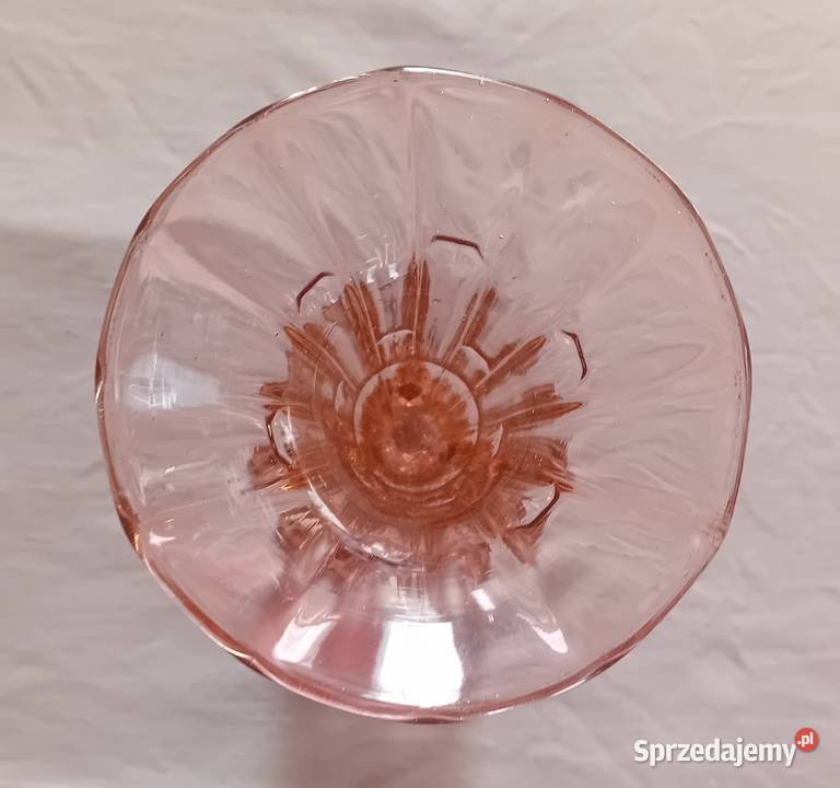 Różowy wazon art deco Rockett Vase Stoelzle lata Porcelana i szkło Porcelana i szkło wielkopolskie Koźminek