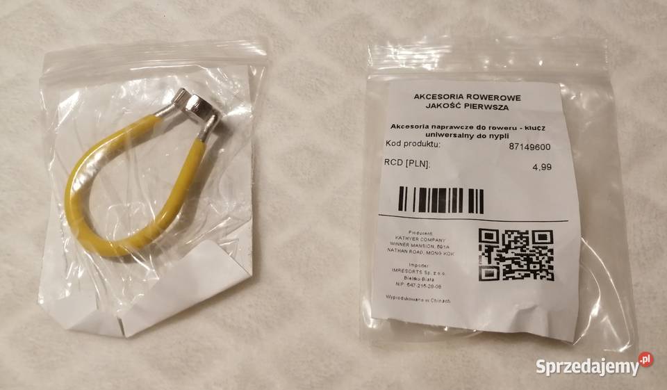 Klucz do szprych nypli rowerowych żółty śląskie Czeladź