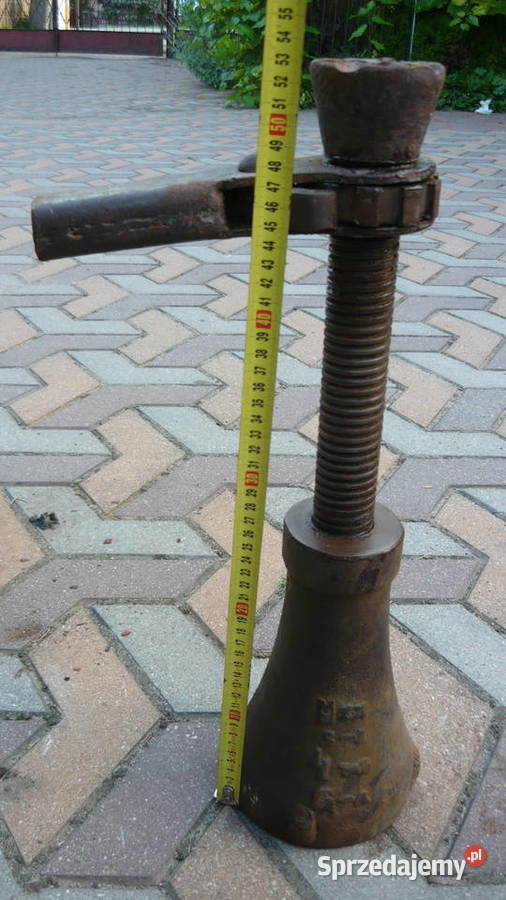 Podnośnik śrubowy lewarek stary Sokółka