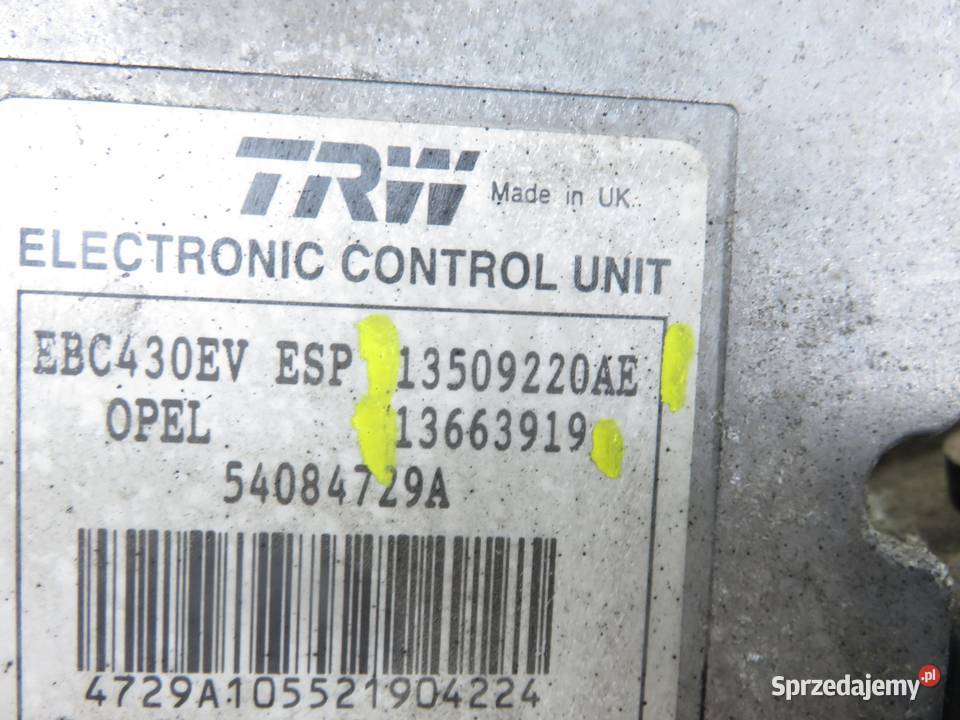 POMPA ABS OPEL VECTRA C Kombi Z02 13509220AE małopolskie