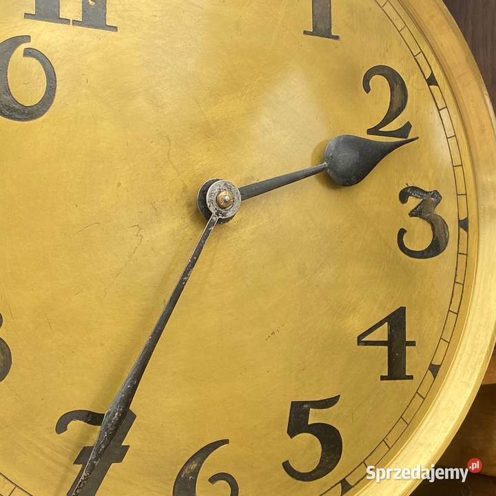Niemiecki zegar stojący z wahadłem i wagami zachodniopomorskie Gryfice