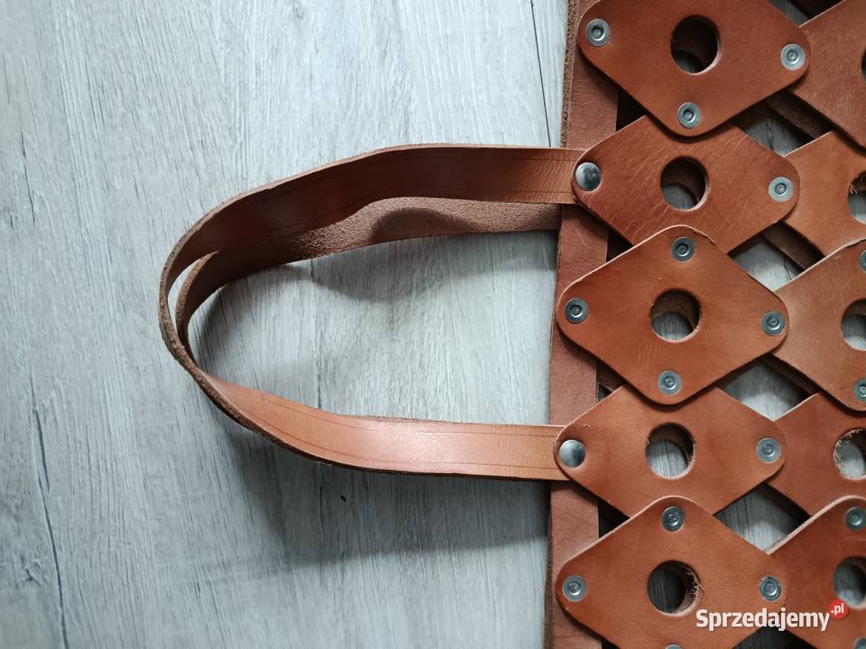 Torba na zakupy vintage prl ze skóry Choszczno