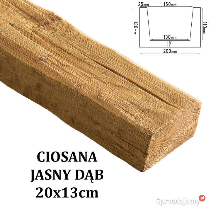 Belka Rustykalna Ciosana 20x13 JASNY DĄB Gdów