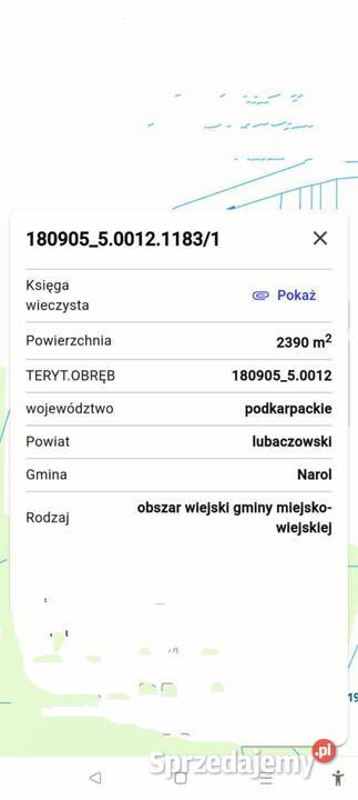 Sprzedam działkę w miejscowości Płazów gmNarol