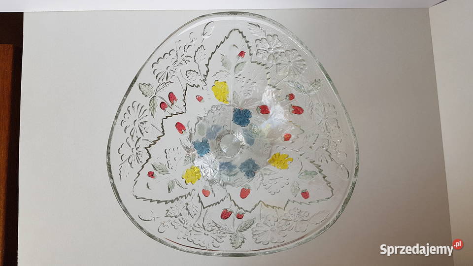 Owocarka Poziomki Strawberry z kolorowymi Porcelana i szkło