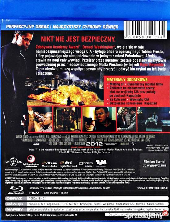 SAFE HOUSE DENZEL WASHINGTON BLURAY lektor Kalisz