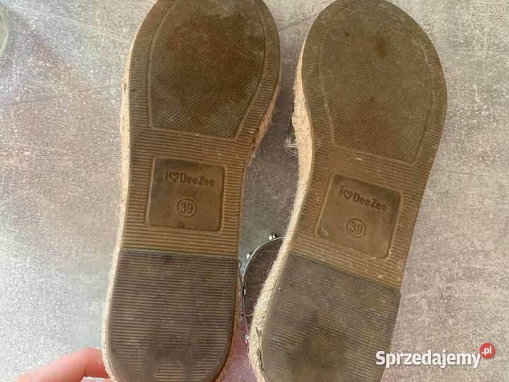 Espadrylebalerinki z paskiem SREBRNE DeeZee