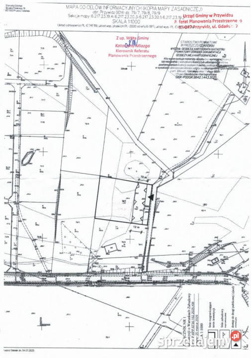 sprzedaży gruntu 6253m2 Gromadzin pomorskie