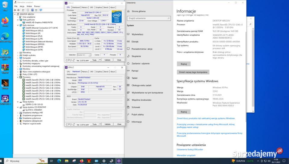 Workstation HP z230 Xeon e31246v3 8x39GHz HP/Compaq