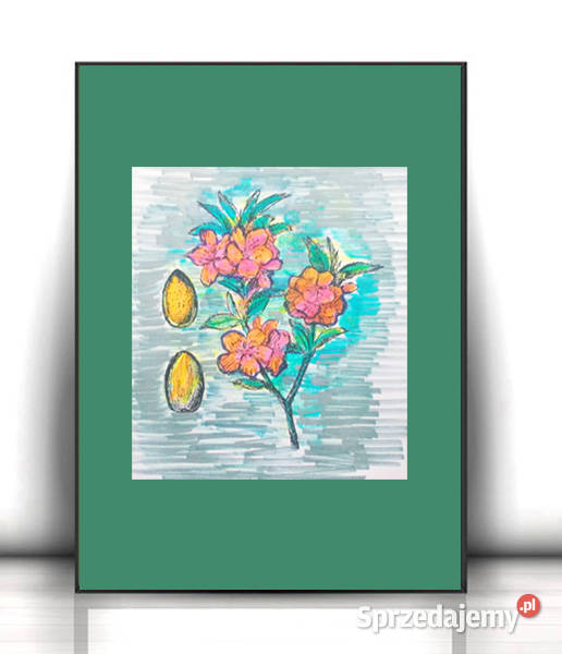 botaniczny obrazek do domu vintage plakat 30x40 wielokolorowy Olsztyn