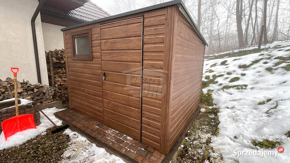 Schowek domek ogrodowy 25x25m drzwi okno dach blacha Szczecinek